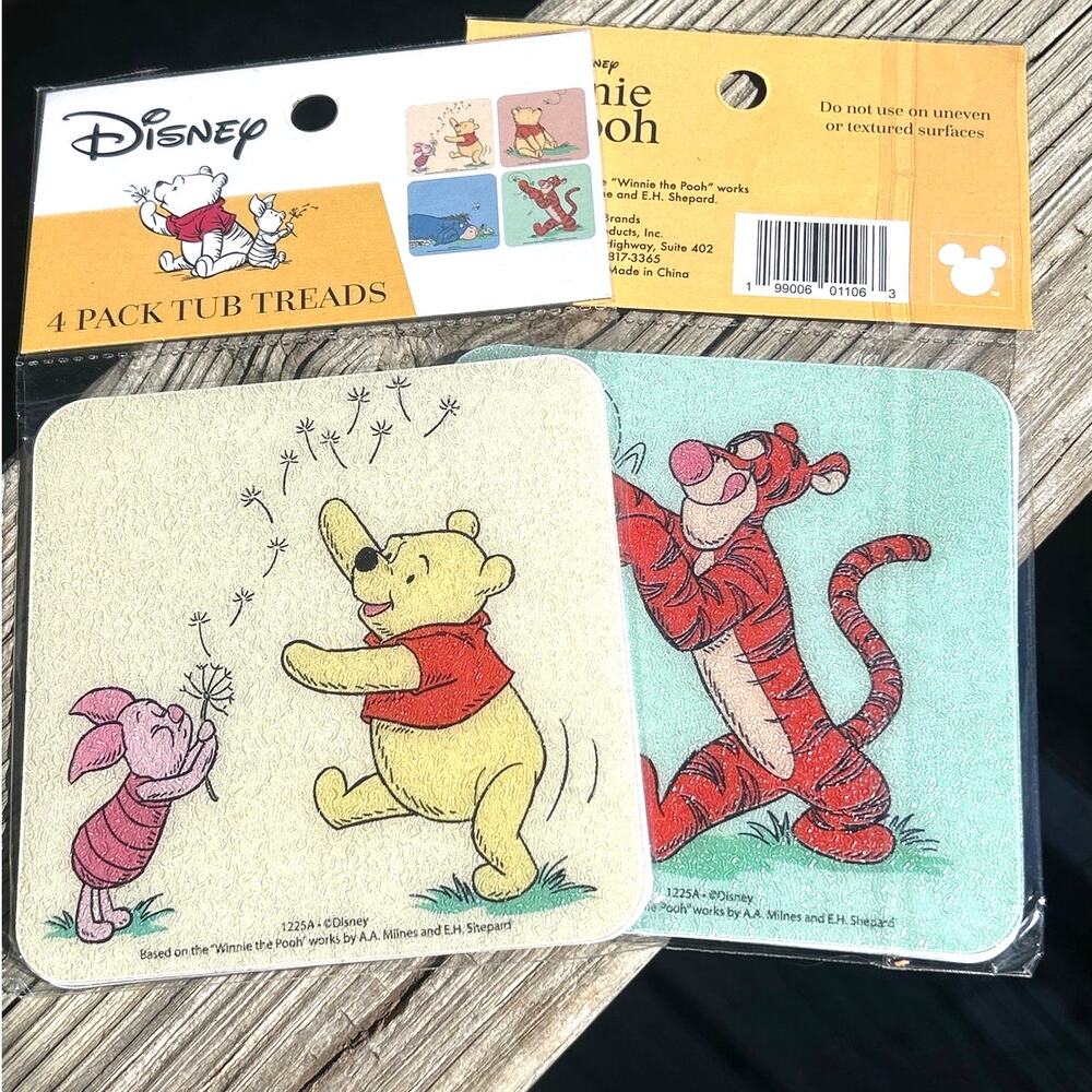 NEW (8) Disney Winnie the Pooh Bathtub Tub Textured Non-Slip Treads (2pks of 4)